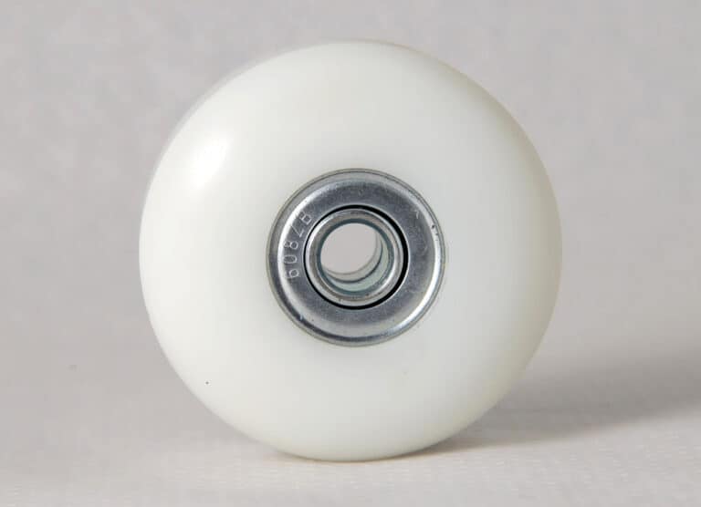 close up of skateboard wheel