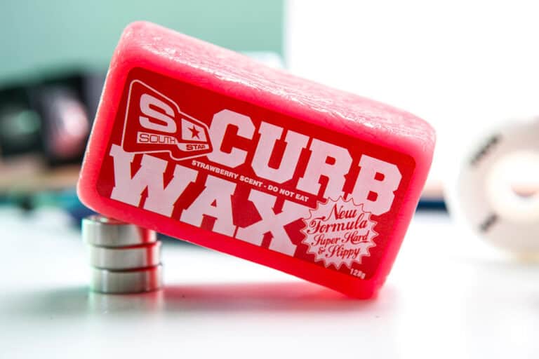 detailed closu up of skateboard wax bar