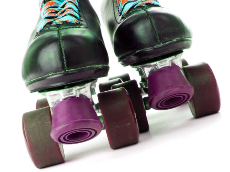 close-up of roller skates