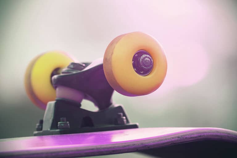 close-up of skateboard riser